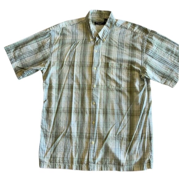 TAYLOR & HENRY WOVENS 100% COTTON XL Short Sleeve Button Front Shirt - Picture 2 of 8